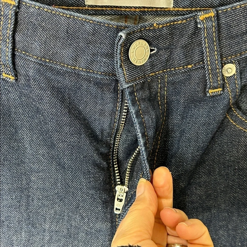 Everlane High Rise Ankle Jeans Dark Wash Cotton Straight Ankle Size 29